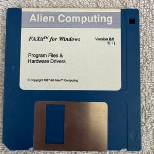 Alien Computing FAXit for Windows 3.5” Floppy Disk Version 2.1 Rare Untested 199